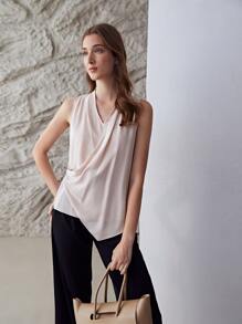 MOTF PREMIUM 100%真絲圍裹上衣 - 藕粉色 - 查看 9