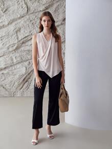 MOTF PREMIUM 100%真絲圍裹上衣 - 藕粉色 - 查看 10