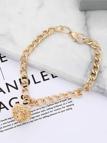 Hollow Out Bell Pendant Pet Necklace - Gold - View 2