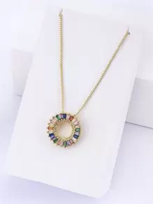 Dây chuyền Khối Zirconia  Trang trí Vòng charm - Vàng - Xem 3