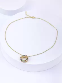Dây chuyền Khối Zirconia  Trang trí Vòng charm - Vàng - Xem 5