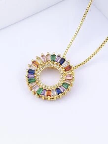 Dây chuyền Khối Zirconia  Trang trí Vòng charm - Vàng - Xem 7