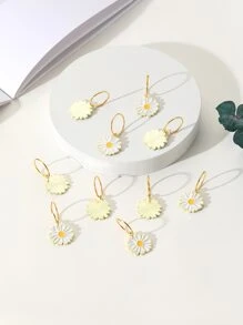 10pcs Flower Charm Hair Ring - Multicolor - View 3