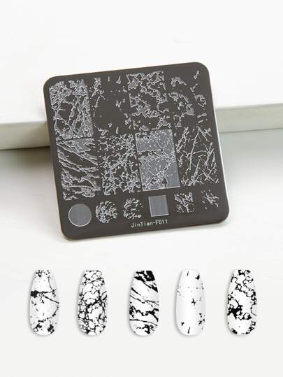 1pc Marble Pattern Nail Art Template Plate,Nail Supplies,Nail Tools,Nail Art Tools,Back To School,Nails,Nail Tools For Press On NailsChristmas