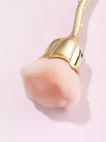 Nail Art Dust Clean Brush, 1PC Rose Shaped Manicure Tool Nail Handle Brushes,Nail Brushes Remove Dust Powder for Nails Makeup Brushes ,Manicure Brush Clean Up Tools Nail Art Brush,For Home Use and Professional Nail Salon(Golden) Nail Brush For Cleaning Fingernails - Pink - View 5