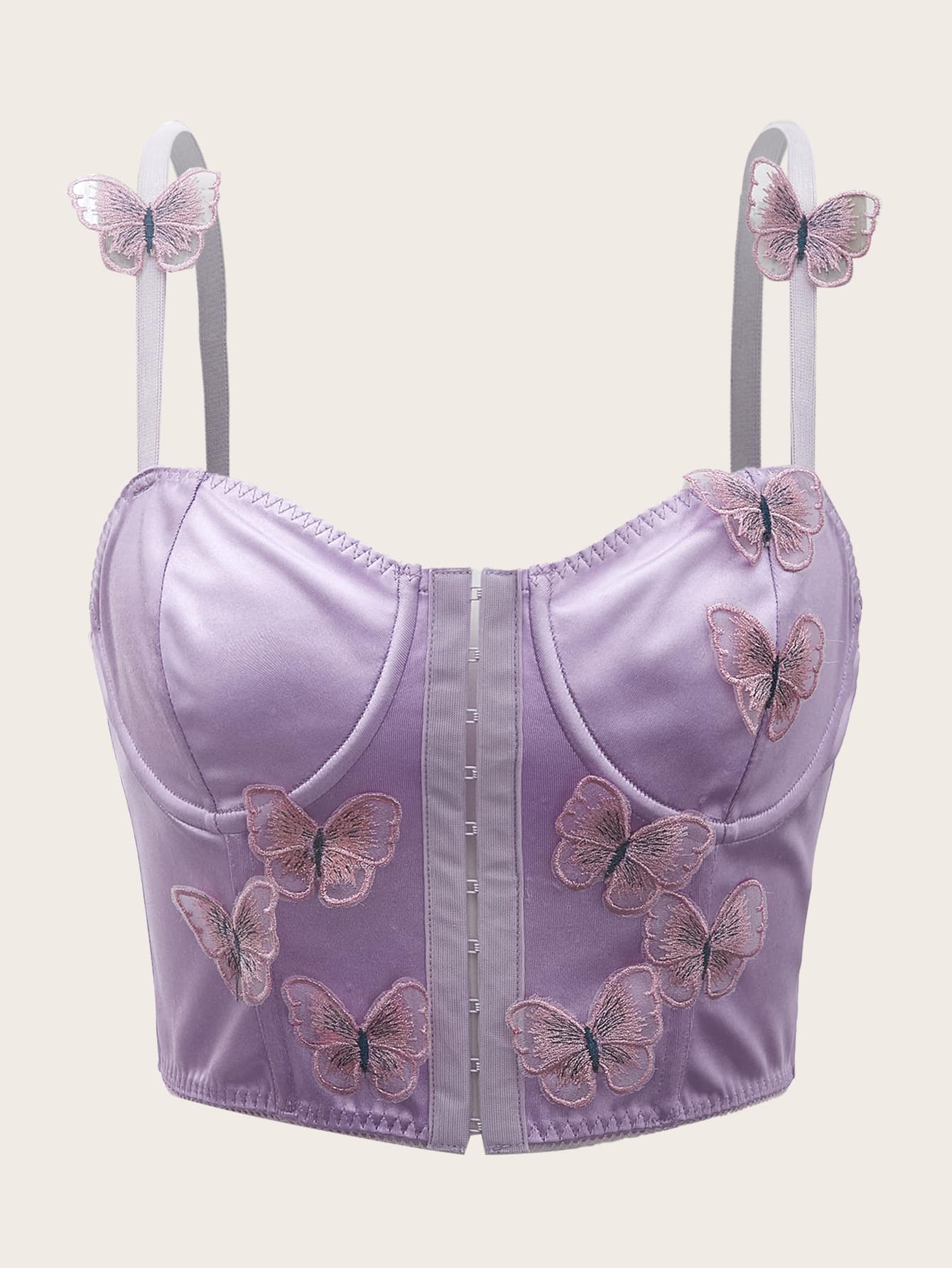 SHEIN ICON Cami ngọn 90s Bướm vá - Màu Lilac Tím - Xem 1