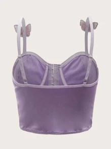 SHEIN ICON Cami ngọn 90s Bướm vá - Màu Lilac Tím - Xem 2