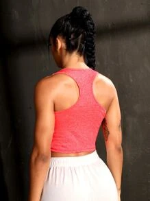 Space Dye Racerback Crop Sports Tank