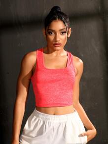 Space Dye Racerback Crop Sports Tank