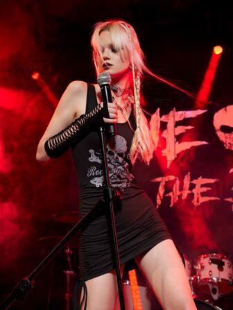 Grunge Punk Vestido tank de cráneo con estampado de letra con cordón