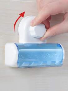 1pc Suction Cup Toothbrush Holder - Blue and White - View 4