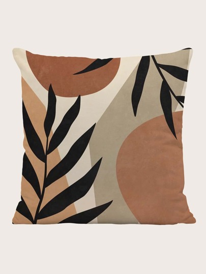 Leaf Print Cushion Cover Without Filler, Modern Throw Pillow Case For Sofa, Home Decor