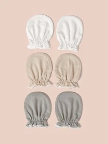 3pairs Baby Solid Gloves - Multicolor - View 1