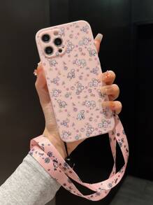 Floral Phone Case With Lanyard - Multicolor - View 1