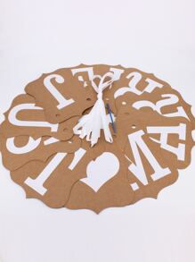 1pc Wedding Letter Graphic Pull Flag, Hanging Paper Banner For Wedding Party - Multicolor - View 2