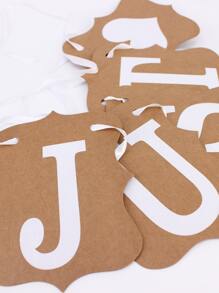 1pc Wedding Letter Graphic Pull Flag, Hanging Paper Banner For Wedding Party - Multicolor - View 4