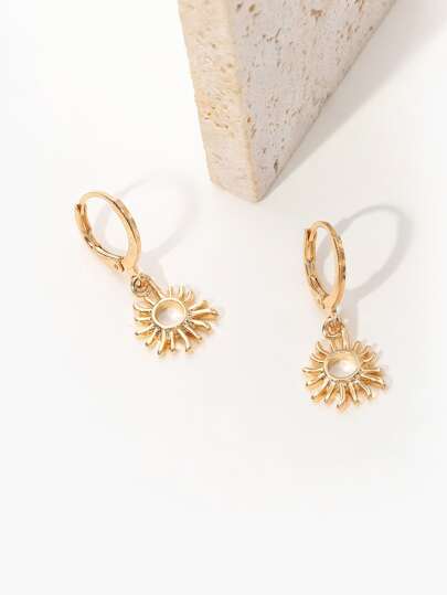 Sun Charm Drop Earrings