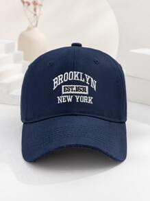 Mũ lưỡi trai thời trang chống nắng thêu Y2K Brooklyn New York thoáng khí, thích hợp cho các hoạt động hàng ngày và ngoài trời - Màu xanh hải quân - Xem 2