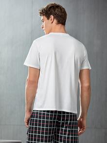 Top De Pijama Para Hombre Con Estampado Gráfico - Blanco - Ver 2
