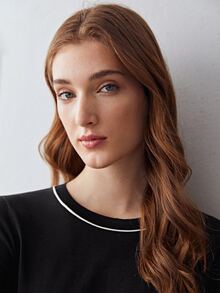 MOTF PREMIUM 100% SILK FITTED KNIT TOP - Black - View 4