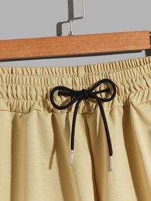 Manfinity Sporsity Men Letter Graphic Striped Trim Drawstring Waist Shorts