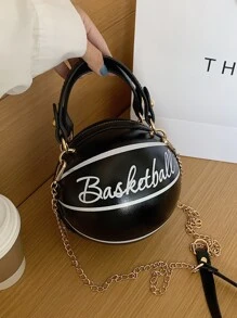 Bolsa cartera con letra - Negro - Ver 3