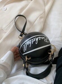 Bolsa cartera con letra - Negro - Ver 5