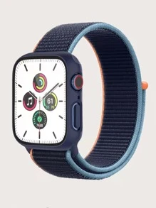 1pc 2 trong 1 Phim & Vỏ bảo vệ màn hình & Dây đeo đồng hồ 1pc Tương thích với Apple Watch - Màu xanh lam - Xem 1
