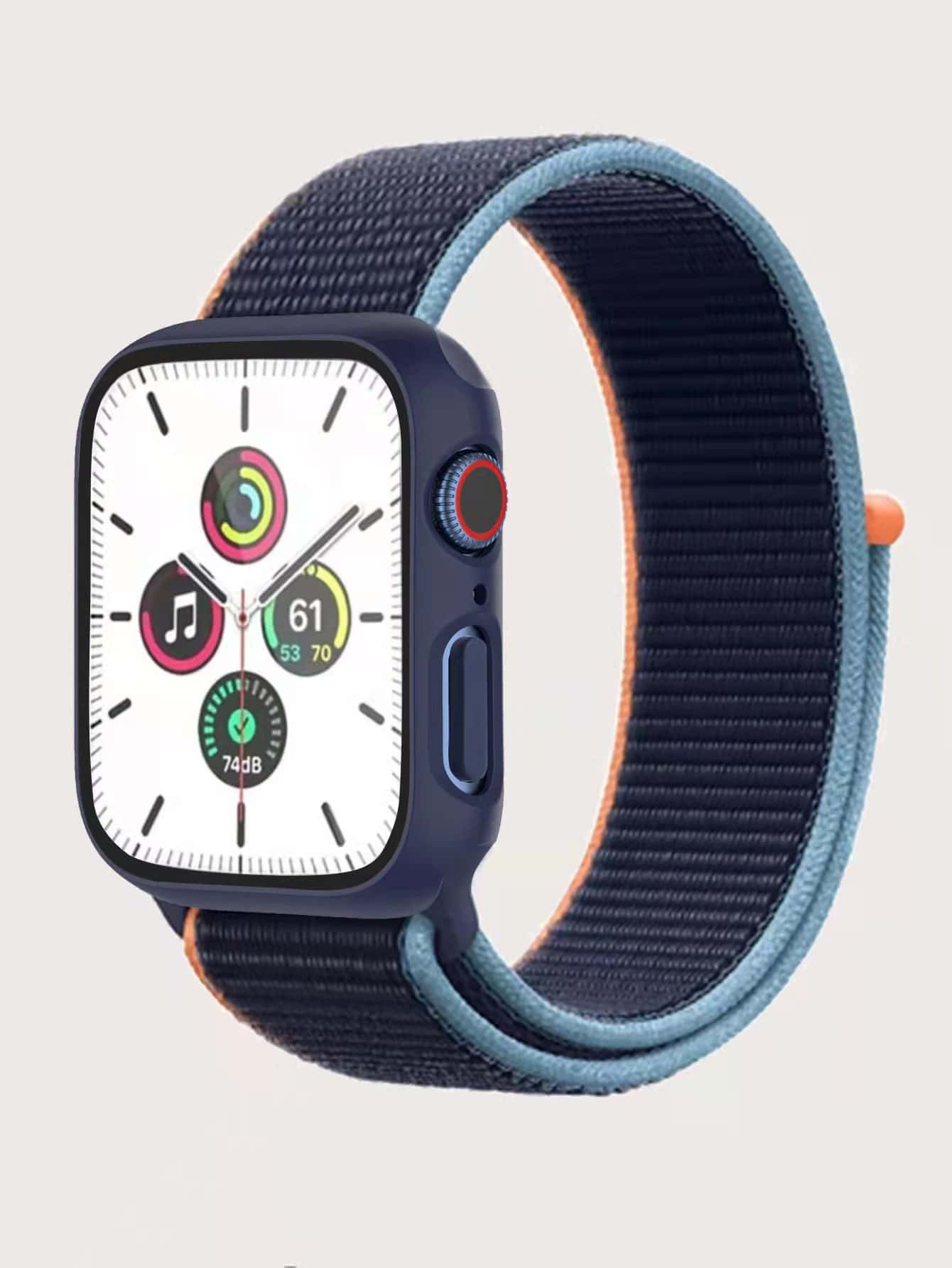 1pc 2 trong 1 Phim & Vỏ bảo vệ màn hình & Dây đeo đồng hồ 1pc Tương thích với Apple Watch - Màu xanh lam - Xem 1
