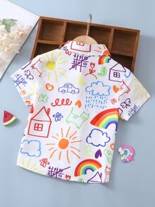 小女童卡通圖案襯衫