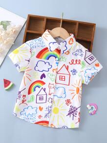 小女童卡通圖案襯衫