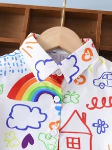 小女童卡通圖案襯衫