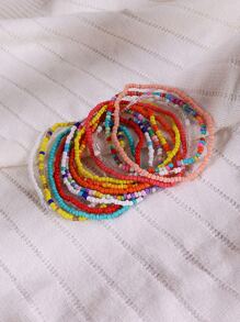 13入組撞色串珠腳鏈 - 彩色 - 查看 4