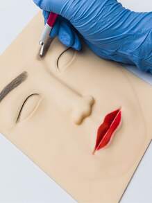 Tattoo Simulation Practice Skin, Tattoo Silicone 3D Three-Dimensional Face Practice Skin, Eyebrow Eye Lip Skin - Beige - View 4