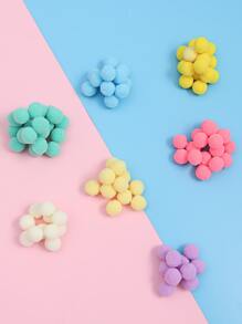 100 cái Bé Gái Mới Biết Đi Màu Ngẫu Nhiên Pom Pom Phụ Kiện Tóc Tự Làm - Nhiều màu - Xem 3