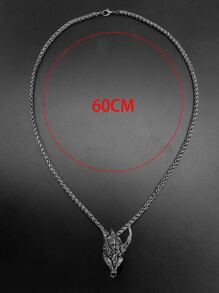 Fashionable and Popular Men Dragon Bone Pendant Necklace Alloy for Vacation and for a Stylish Look - Antique Silver - View 4