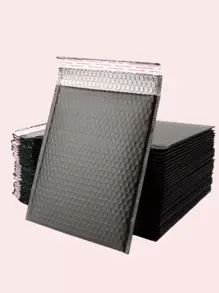 5 piezas bolsas de embalaje de burbujas negras para negocios, productos antiextrusión e impermeables/regalos/sobres/bolsa de paquete de joyería - Negro - Ver 1