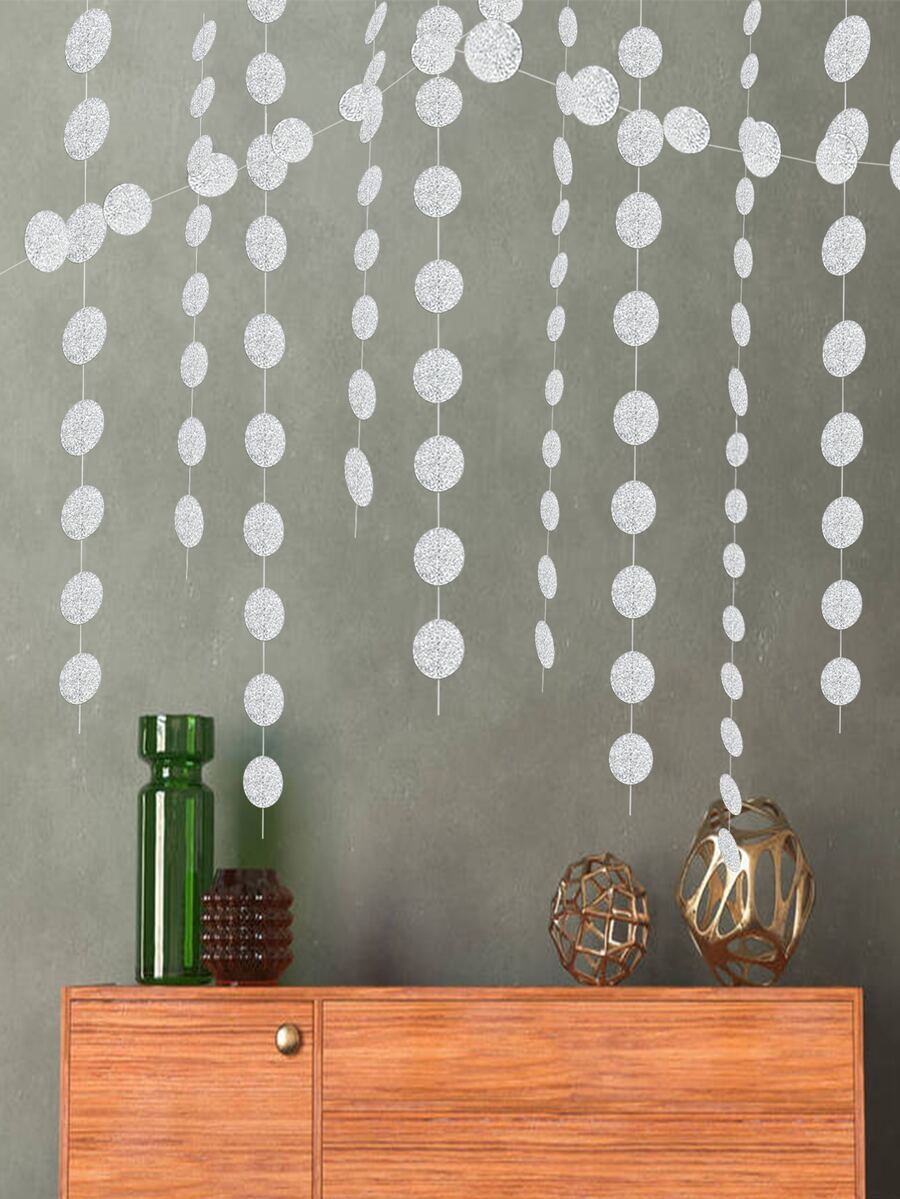 1pc String Circle Decoration - Silver - View 1
