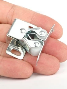 1入組不銹鋼雙球滾輪鎖扣磁鐵櫥櫃鎖扣帶螺絲適用於衣櫃/門五金家具配件 - 銀色 - 查看 5