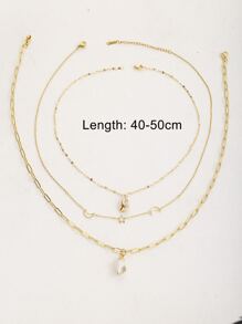 3pcs Shell Pendant Necklace - Multicolor - View 4