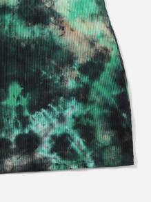 SHEIN EZwear Đầm Gân đan Cà vạt nhuộm Giải trí - Nhiều màu - Xem 4