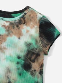 SHEIN EZwear Đầm Gân đan Cà vạt nhuộm Giải trí - Nhiều màu - Xem 5