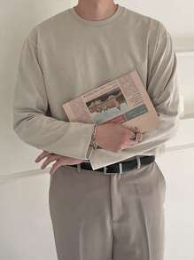 DAZY Tops Nam màu trơn Giải trí - Màu Khaki - Xem 5