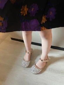 Niñas Zapatillas con tira tobillera con diamante de imitación & con diseño de lazo - Multicolor - Ver 4