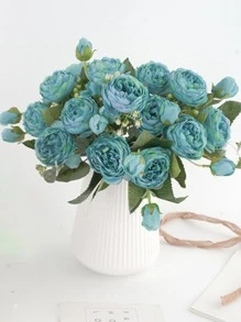 1 باقة / 3 باقات زهور اصطناعية من الزهور المختلطة بالبيونية لتزيين الزفاف ، باقة العروس ، المنزل ، الحفلة ، زينة عيد الميلاد