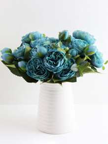 1 باقة / 3 باقات زهور اصطناعية من الزهور المختلطة بالبيونية لتزيين الزفاف ، باقة العروس ، المنزل ، الحفلة ، زينة عيد الميلاد