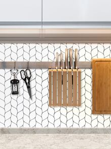 1 miếng dán nhà bếp hình lá - Đen và trắng - Xem 2