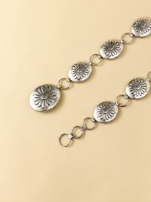 1pc Women Floral Textured Chain Belt Boho Halloween Summer, School Fall, Autumn, Halloween