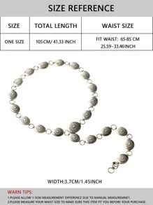 1pc Women Floral Textured Chain Belt Boho Halloween Summer, School Fall, Autumn, Halloween