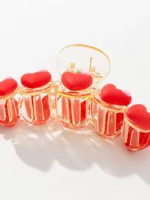 Garra de pelo con adorno de corazón - Rojo - Ver 4
